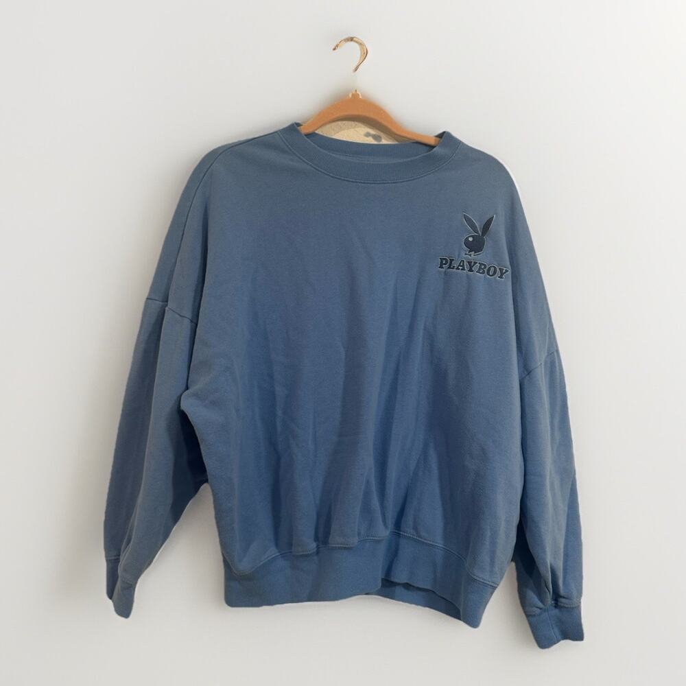 Playboy Size Small Crewneck Sweater Blue By PACSUN RN#090233